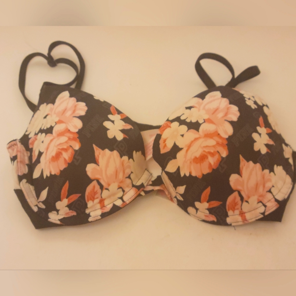 Pink Floral Bra 32C Victorias Secret